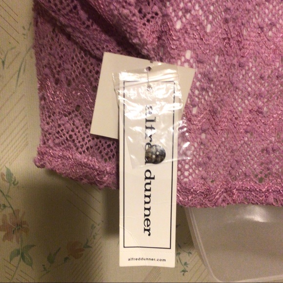 Alfred Dunner White and Purple Lace 2-in-1 Top - Picture 4 of 6